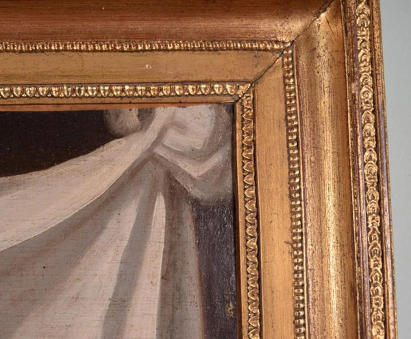 Antique Framed Oil on Canvas Painting of The Shroud Of Turin/Holy Shroud/Jesus