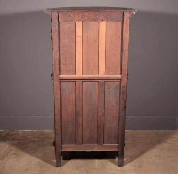 Vintage French Gothic Revival Cabinet/Console/Sideboard, Highly Carved Oak Wood