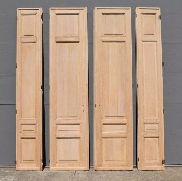 Set of 4 124" X 96" Large French/Belgian Antique 4 Panel Stripped Chateau Doors