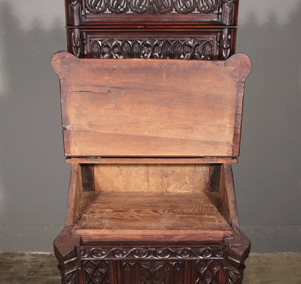 Antique French Solid Walnut Wood Church Prie Dieu/Prayer Cabinet/Altar/Kneeler