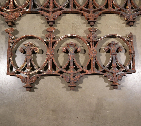 Set of 7 Matching 23" Tall French Cast Iron Panels/Fence Ornament "Fleur De Lis"