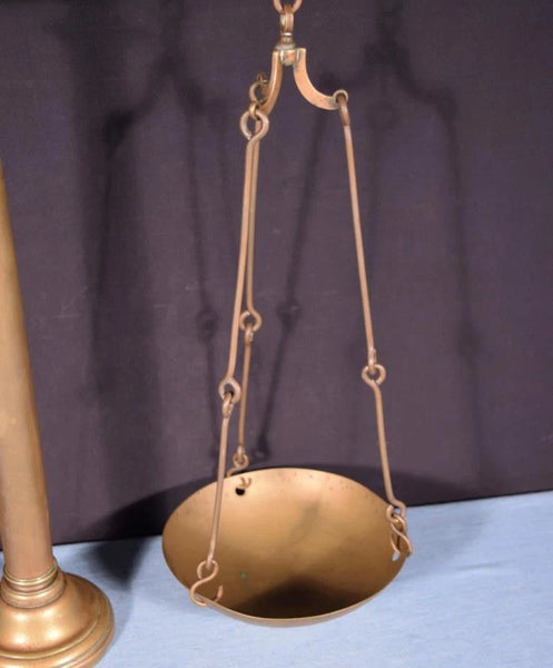Late 1800's Antique French Brass Pan Balance Beam Scale