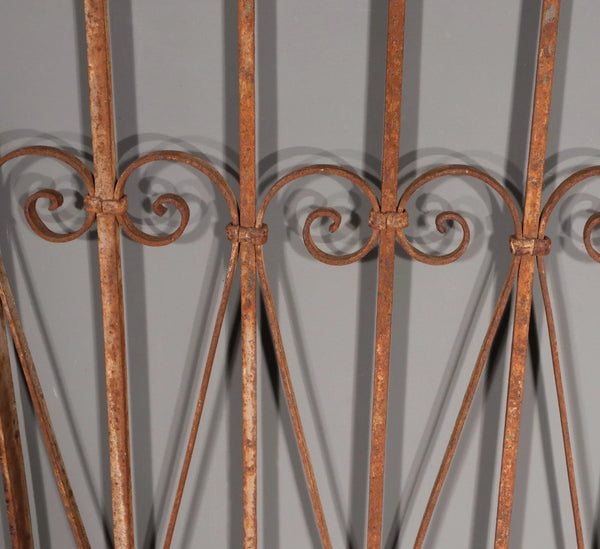 56" Tall Antique French Iron Decorative Window Panel/Fence/Gate Late 1800's