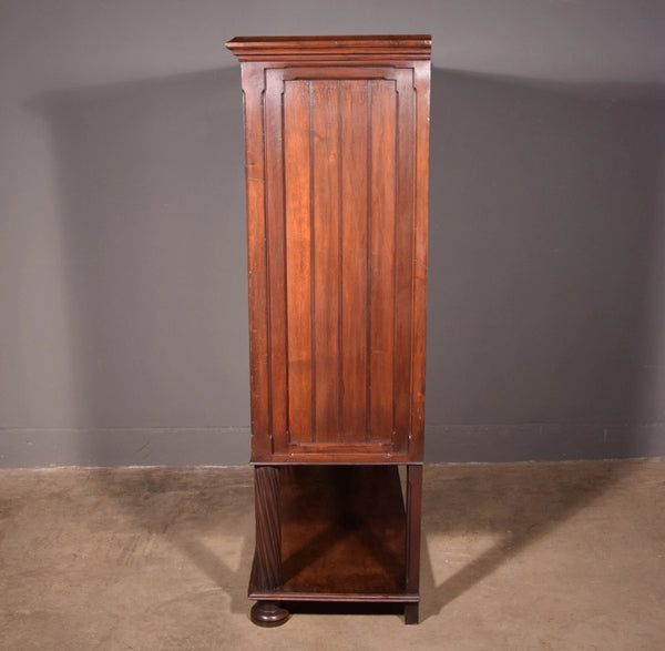 Large Antique French Gothic Revival Cabinet Highly Carved in Walnut Wood