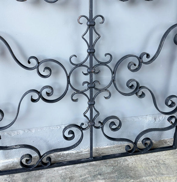 67" Tall Vintage French Iron Decorative Window Panel/Fence/Gate Panel