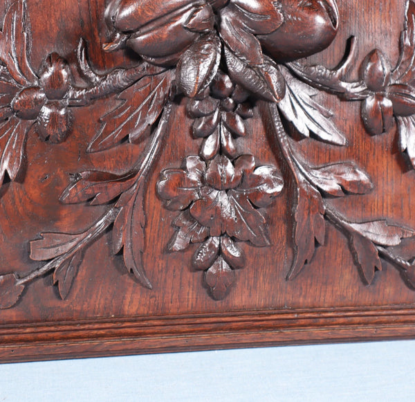 23" Wide Antique French Solid Oak Wood Louis XVI Panel Highly Carved