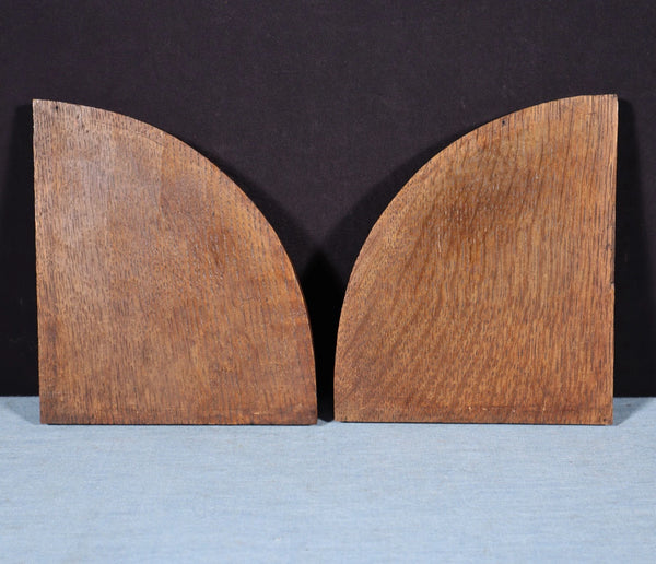 Pair of Gothic Carved French Architectural Panels/Trim in Solid Oak Wood Salvage