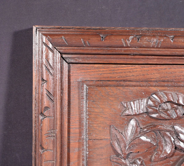 Antique French Oak Louis XVI Panel Highly Carved Arts Theme Painter's Pallet