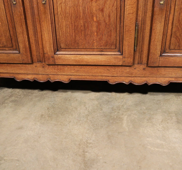 Large Antique French Provincial Three Door Sideboard/Buffet in Solid Oak Wood