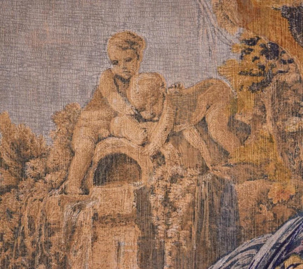8 Foot Wide Vintage French Hanging Tapestry After Francoise Boucher's "The Nest"