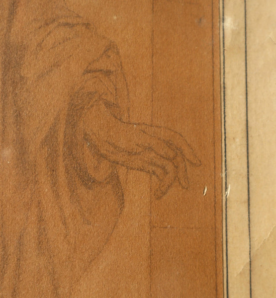 Antique Framed Drawing on Paper by Theodore-Joseph Canneel (1817-1892)