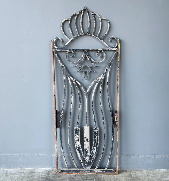 69" Tall Large French Vintage Iron Gate/Window Grille Panel Salvage