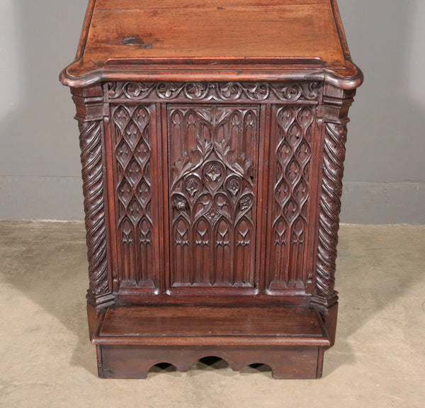 Antique French Solid Walnut Wood Church Prie Dieu/Prayer Cabinet/Altar/Kneeler