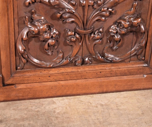 88" Wide Antique French Panel/King Size Headboard in Solid Walnut w/Knight