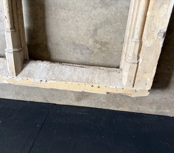 14 Foot Tall XL Antique Belgian Gothic Architectural Solid Oak Window Frame