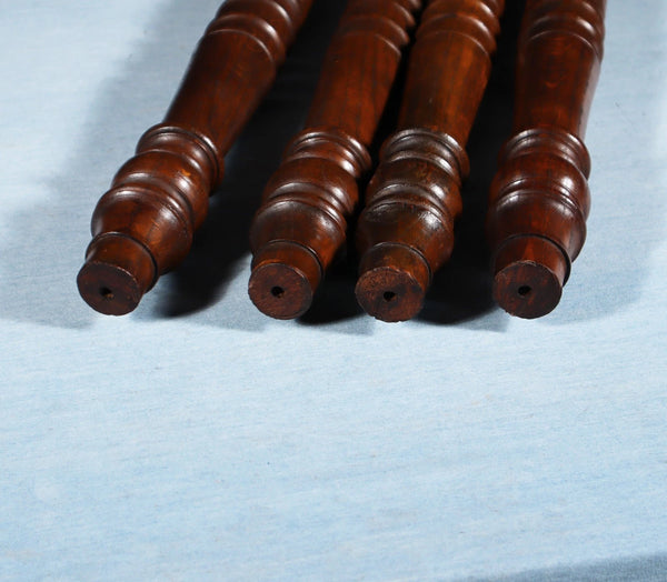 22" Set of Four French Antique Solid Chestnut Wood Posts/Pillars/Trim Salvage