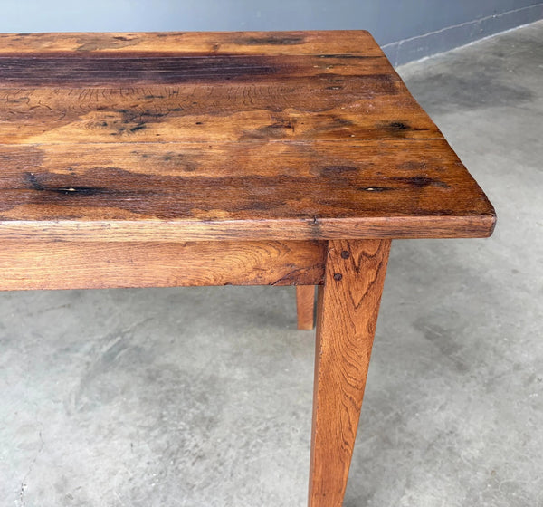 Rustic French Dining Table/Farm Work Table/Desk in Solid Oak and Chestnut Wood