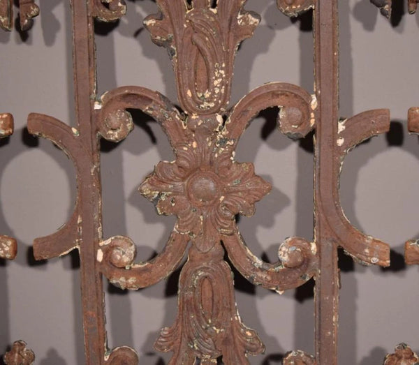 Set of 6 Matching 33" Tall French Cast Iron Panels/Fence/Window Grilles