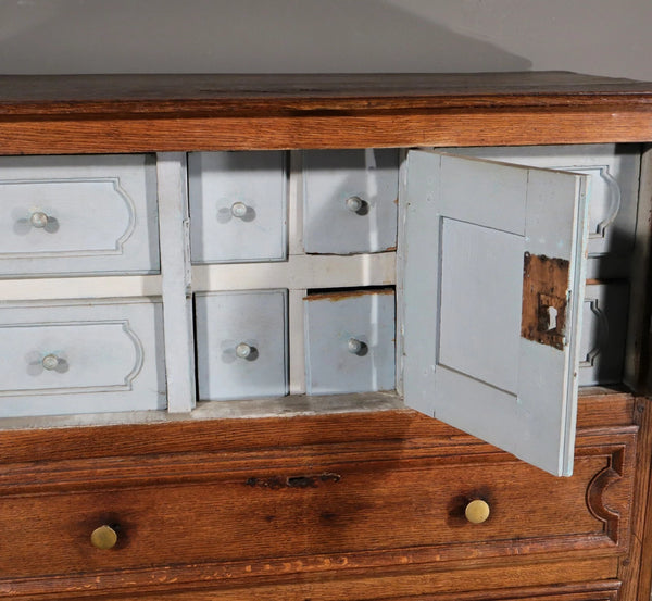 Antique French Louis XV Oak Dresser/Commode/Chest of Drawers Highly Carved
