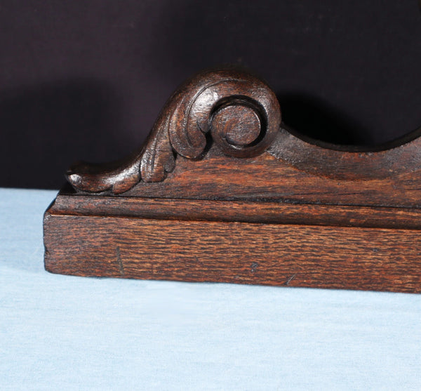 43" Wide Antique French Solid Oak Wood Highly Carved Detailed Crest