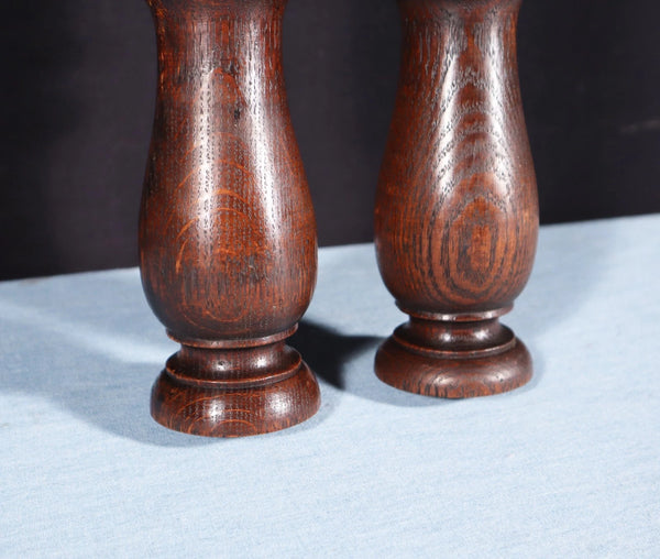 39" Pair of French Antique Solid Oak Wood Posts/Pillars/Trim Salvage