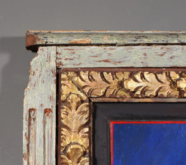 Vintage Framed Oil on Panel Painting of St Francis with Cat by Paul Bruylant