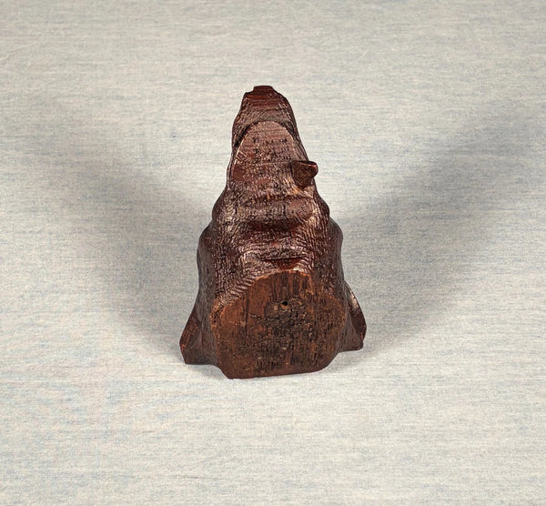 5" Tall French Antique Highly Carved Deer Head in Solid Oak Wood Trim Piece