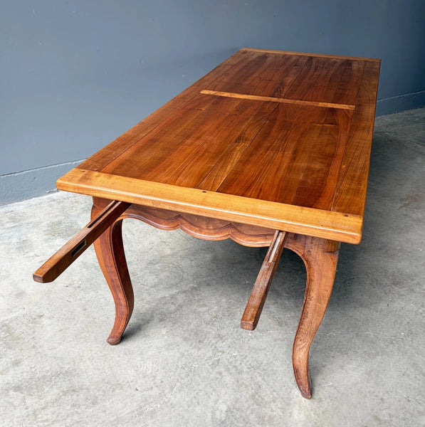 Vintage French Provencal Farm Table/Desk/Dining Table in Solid Cherry Wood