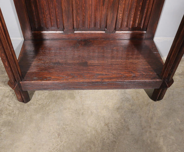 Antique French Gothic Revival Cabinet Highly Carved in Oak Wood w/Figures