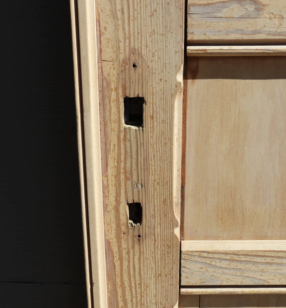 85" French/Belgian Antique 6 Panel Stripped, Sanded Wood Door