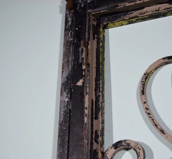 88" Tall Large Vintage European Art Deco Iron Door Panel Salvage Garden