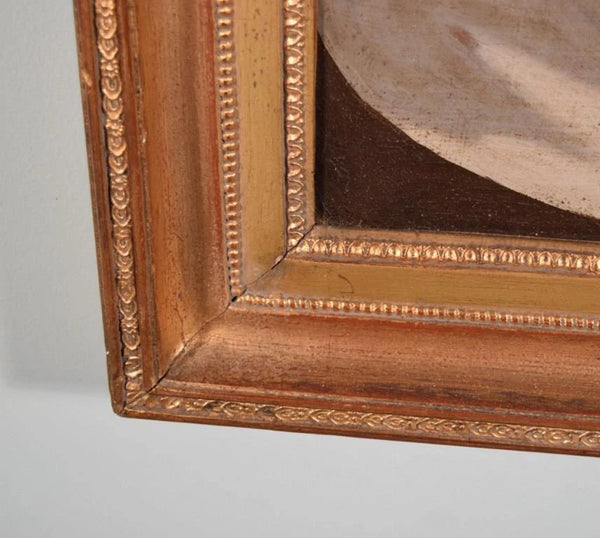 Antique Framed Oil on Canvas Painting of The Shroud Of Turin/Holy Shroud/Jesus