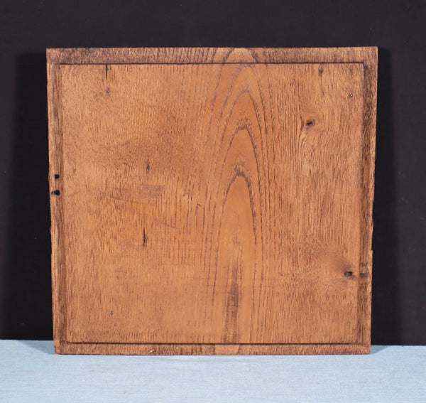 Antique French Solid Chestnut Wood Carved Gothic Door w/Faux Hinges and Latch