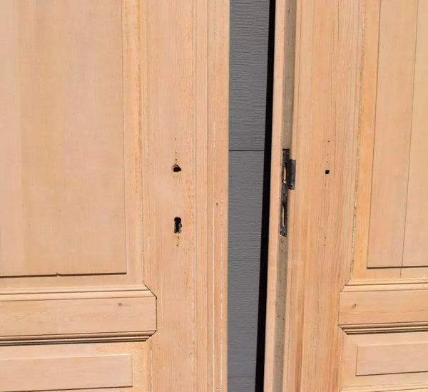 Set of 4 124" X 96" Large French/Belgian Antique 4 Panel Stripped Chateau Doors