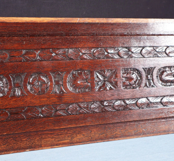 31" Wide French Antique Solid Oak Wood Highly Carved Panel Salvage