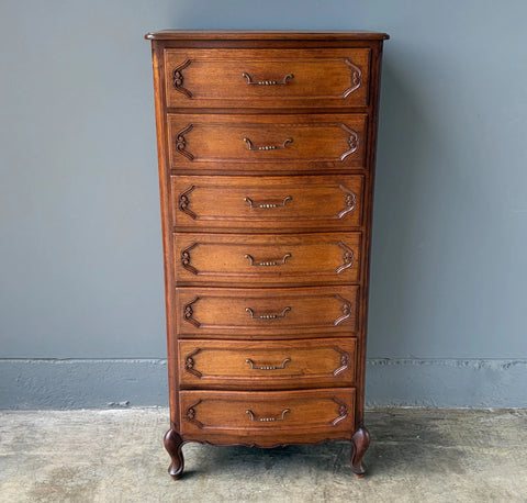 Antique French Solid Oak Wood Lingerie Chest of Drawers/Dresser/Chiffo – Yesteryear Antiques of Oregon