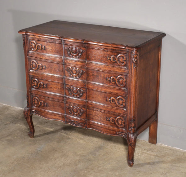 Antique French Louis XV Oak Dresser/ Commode/ Chest of Drawers Highly Carved