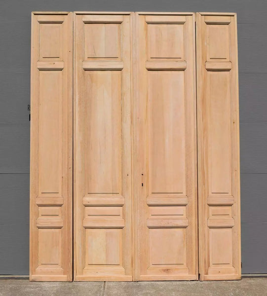 Set of 4 124" X 96" Large French/Belgian Antique 4 Panel Stripped Chateau Doors