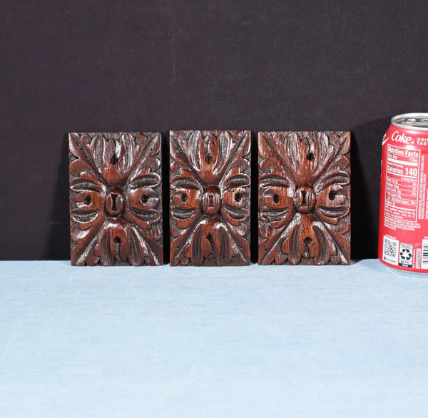 Set of 4" French Antique Highly Carved Corbels/Trim/Brackets Solid Oak Wood