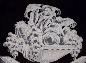 Set Antique French Art Deco Etched Glass Doors Frosted Glass with Pine Frames